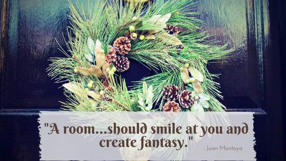 PIne wreath on front door. PIne wreath on front door.