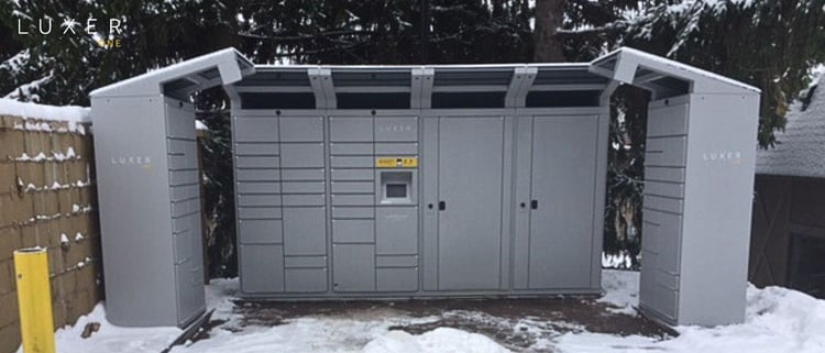 Luxer Locker Outdoor Units in the Snow